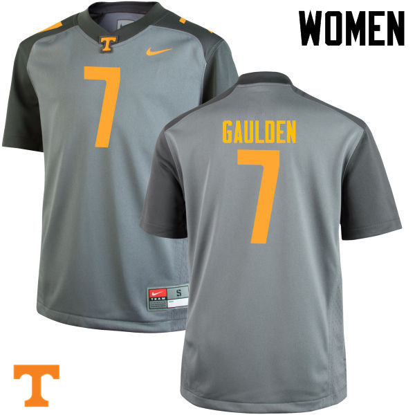 Women #7 Rashaan Gaulden Tennessee Volunteers College Football Jerseys-Gray - Click Image to Close